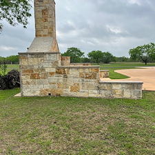 Limestone-Outdoor-Fireplace-Restoration-Soft-Wash-Sinton-TX 2